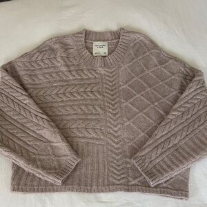Abercrombie Cable Knit Sweater in Taupe